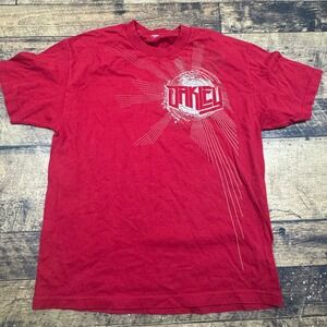 Oakley Mens T Shirt Red Graphic Print Short Sleeve Casual Tee Size Medium